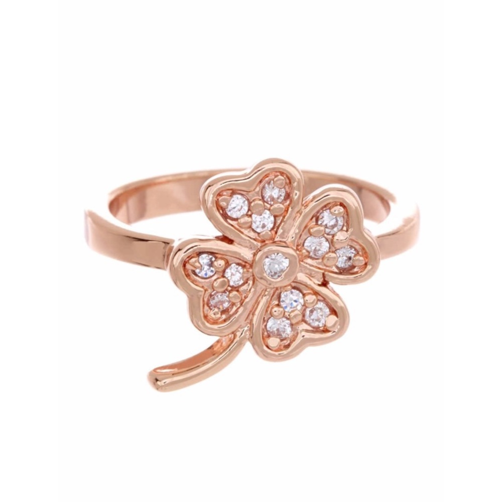 Nadri Rose Gold Clover Ring 6